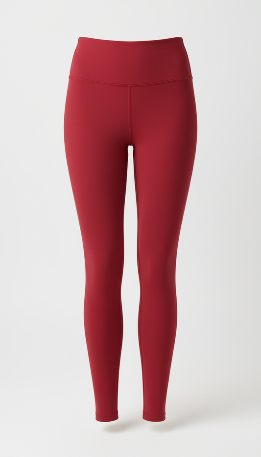 Red High-Rise Compression Leggings