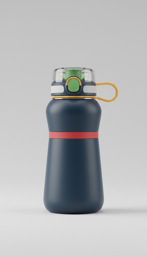 Water bottle with silicone grip