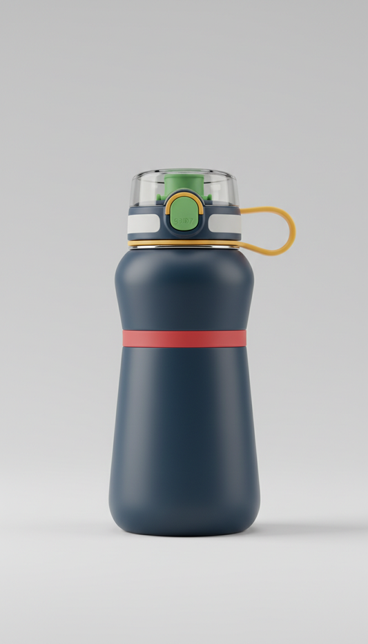 Water bottle with silicone grip