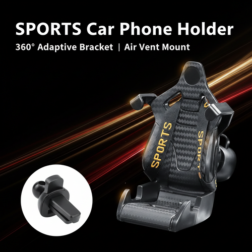 Racing Seat Car Phone Holder - 360° Rotatable Air Vent Clip