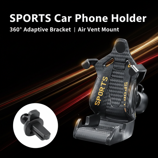 Racing Seat Car Phone Holder - 360° Rotatable Air Vent Clip