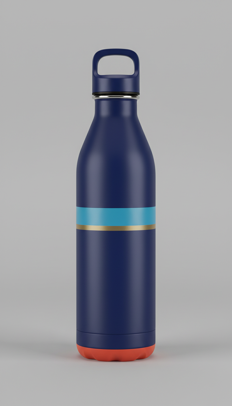 Steel water bottle with bold eagle logo