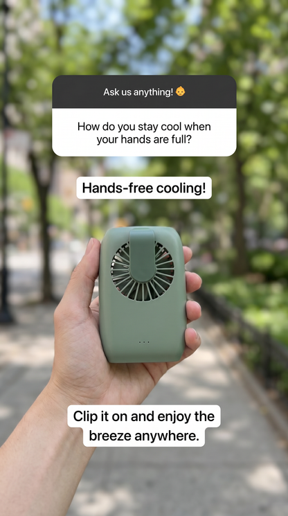 USB Rechargeable Neck Fan - Mini Silent Handheld Fan